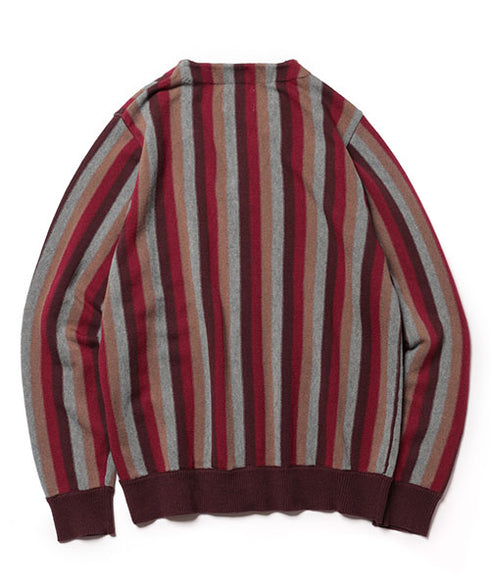 MR.OLIVE7G GARTER STITCHING KNIT / MULTI STRIPE CARDIGAN ミスターオリーブ/7G ガーターニット / マルチストライプ カーディガン
